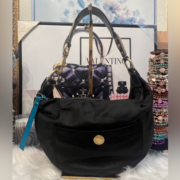 Coach Nylon Black Mini Hobo Bag - Picture 1 of 11
